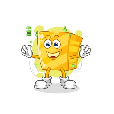 the gold full battery character. cartoon mascot vecto