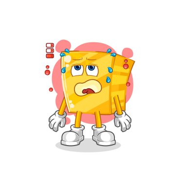 the gold low battery mascot. cartoon vecto