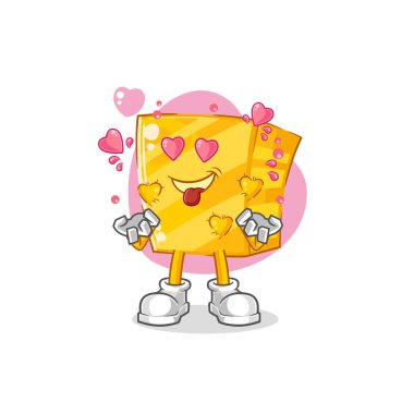 the gold fallin love vector. cartoon characte