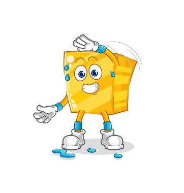 the gold stretching character. cartoon mascot vecto