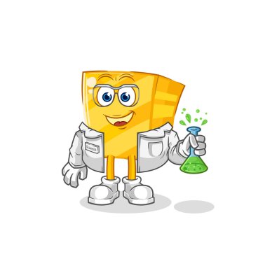 the gold scientist character. cartoon mascot vecto