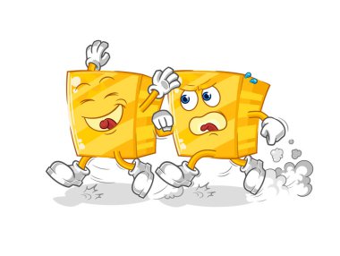 the gold play chase cartoon. cartoon mascot vecto