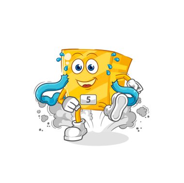 the gold runner character. cartoon mascot vecto