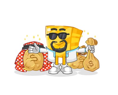 the gold rich arabian mascot. cartoon vecto