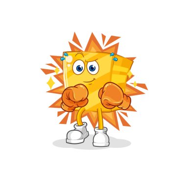 the gold boxer character. cartoon mascot vecto