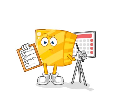 the gold schedule list vector. cartoon characte