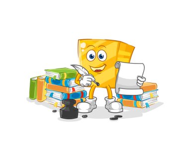 the gold writer vector. cartoon characte