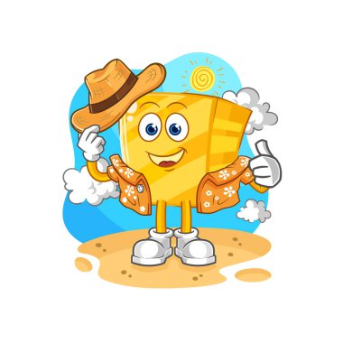 the gold go on vacation. cartoon mascot vecto