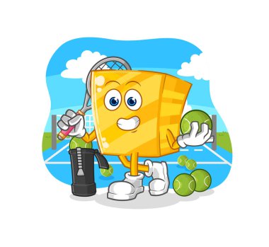 the gold plays tennis illustration. character vecto