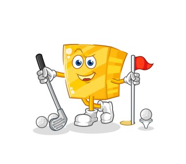 the gold playing golf vector. cartoon characte