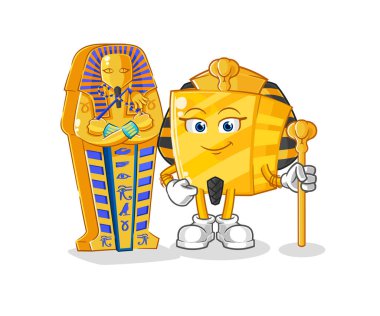 the gold ancient egypt cartoon. cartoon mascot vecto