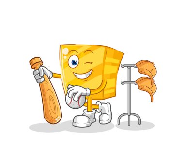 the gold playing baseball mascot. cartoon vecto