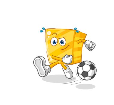 the gold kicking the ball cartoon. cartoon mascot vecto