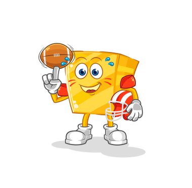 the gold playing rugby character. cartoon mascot vecto