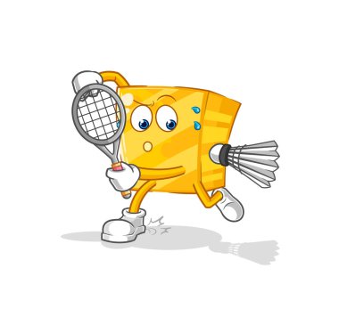 the gold playing badminton illustration. character vecto