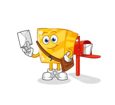 the gold postman vector. cartoon characte