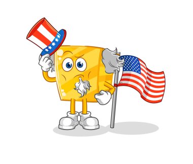 the gold uncle sam character. cartoon mascot vecto