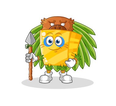 the gold tribal man mascot. cartoon vecto