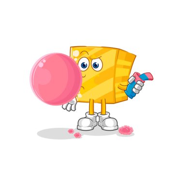 the gold chewing gum vector. cartoon characte