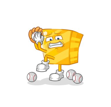 the gold baseball pitcher cartoon. cartoon mascot vecto