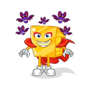 the gold Dracula illustration. character vecto