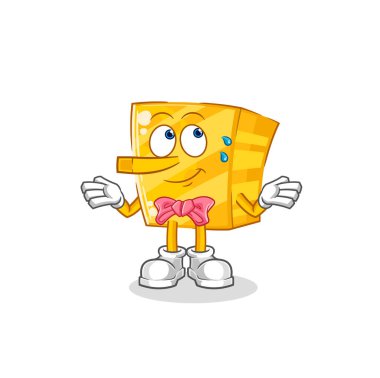 the gold lie like Pinocchio character. cartoon mascot vecto