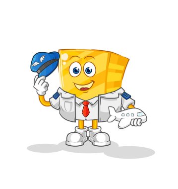 the gold pilot mascot. cartoon vecto