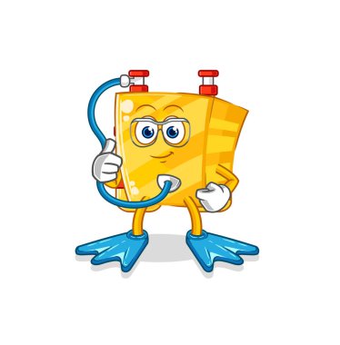 the gold diver cartoon. cartoon mascot vecto
