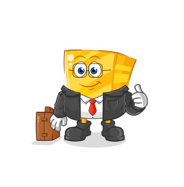the gold office worker mascot. cartoon vecto