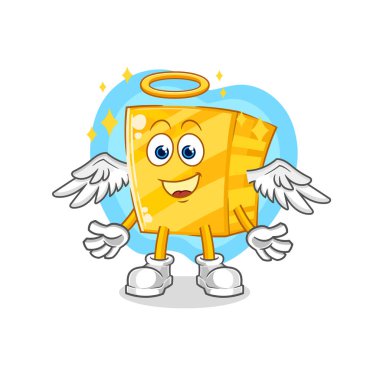 the gold angel with wings vector. cartoon characte