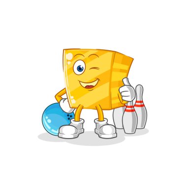 the gold play bowling illustration. character vecto