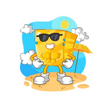 the gold sunbathing in summer. character vecto