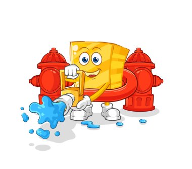 the gold firefighter vector. cartoon characte