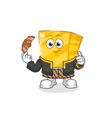 the gold Javanese character. cartoon mascot vecto