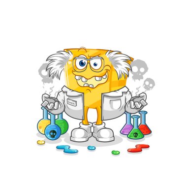 the gold mad scientist illustration. character vecto