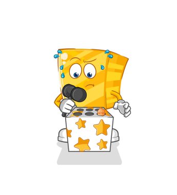 the gold play whack a mole mascot. cartoon vecto