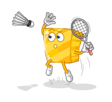 the gold smash at badminton cartoon. cartoon mascot vecto
