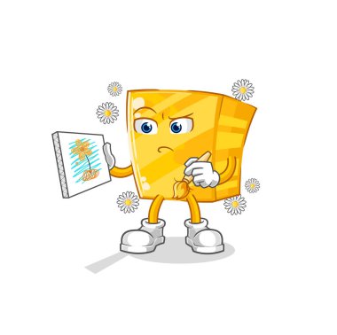 the gold traditional painter cartoon character vecto