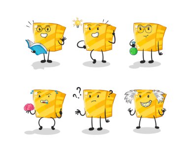 the gold thinking group character. cartoon mascot vecto