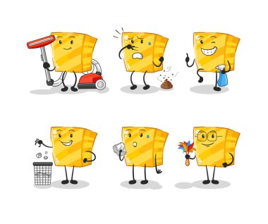 the gold cleaning group character. cartoon mascot vecto