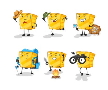 the gold adventure group character. cartoon mascot vecto