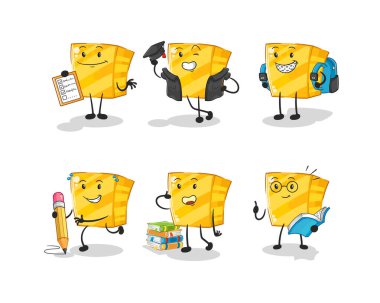 the gold education set character. cartoon mascot vecto