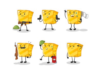 the gold troops character. cartoon mascot vecto