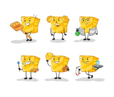 the gold profession set character. cartoon mascot vecto