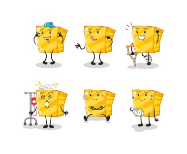 the gold sick group character. cartoon mascot vecto