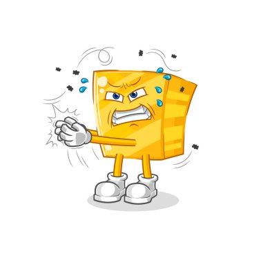 the gold swat fly character. cartoon mascot vecto