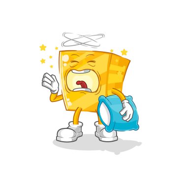 the gold yawn character. cartoon mascot vecto