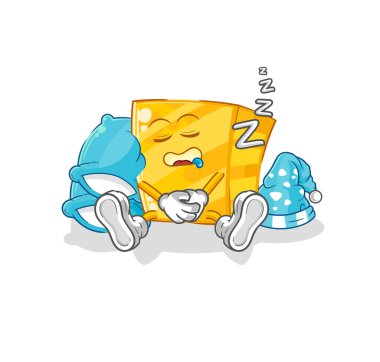 the gold sleeping character. cartoon mascot vecto
