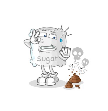 the sugar sack with stinky waste illustration. character vecto