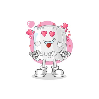 the sugar sack fallin love vector. cartoon characte